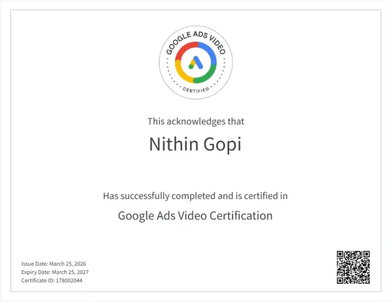 Google Ads Video certification
