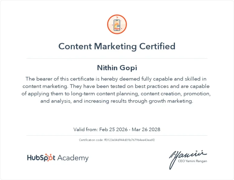 Hubspot certificate